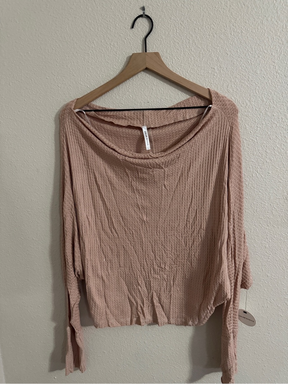 Lulu’s Basics Lightweight Blush Pink Ribbed Long-Sleeve Top